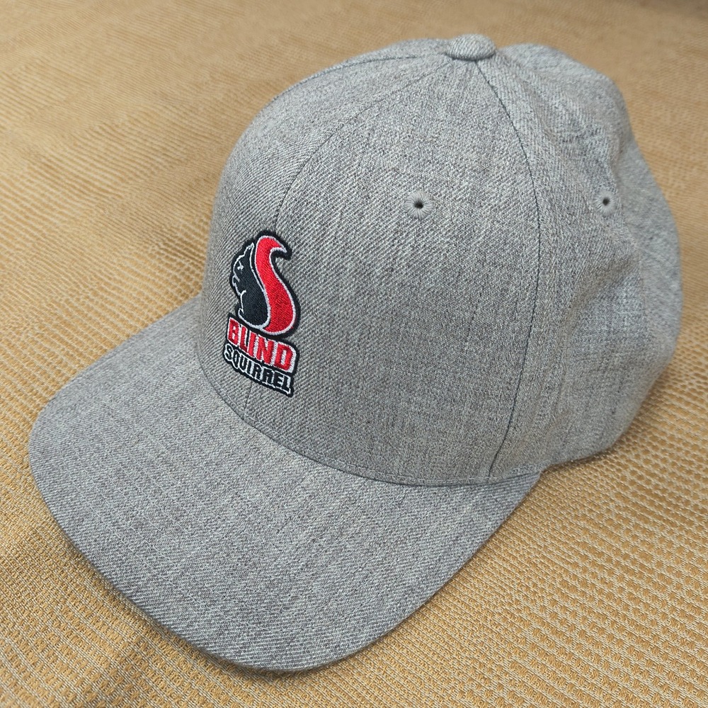 Blind Squirrel Snapback Hat Gray Heathered Yupoong Classics Adjustable Cap Mens - Picture 2 of 11